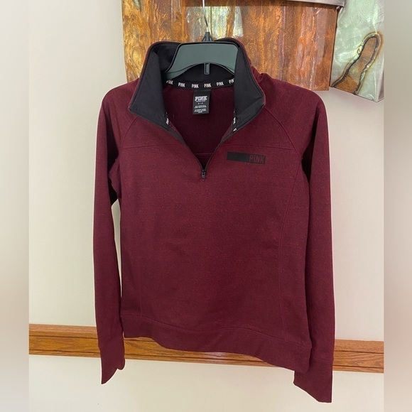 PINK Burgundy Track Jacket Small - Picture 1 of 7